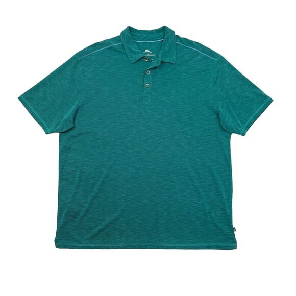 Tommy Bahama Polo Shirt Mens XL Extra Large Jade Green Space Dye Short Sleeve - Picture 1 of 11
